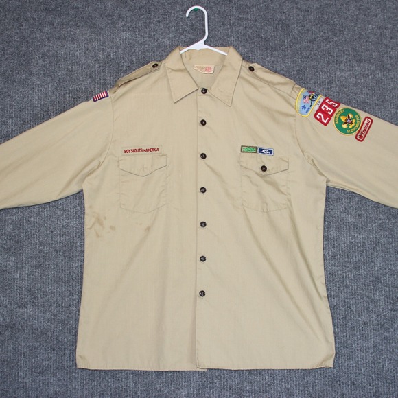 Boy Scouts of America Uniform Shirt Mens XL Khaki Long Sleeve New Jersey Council - Picture 1 of 8